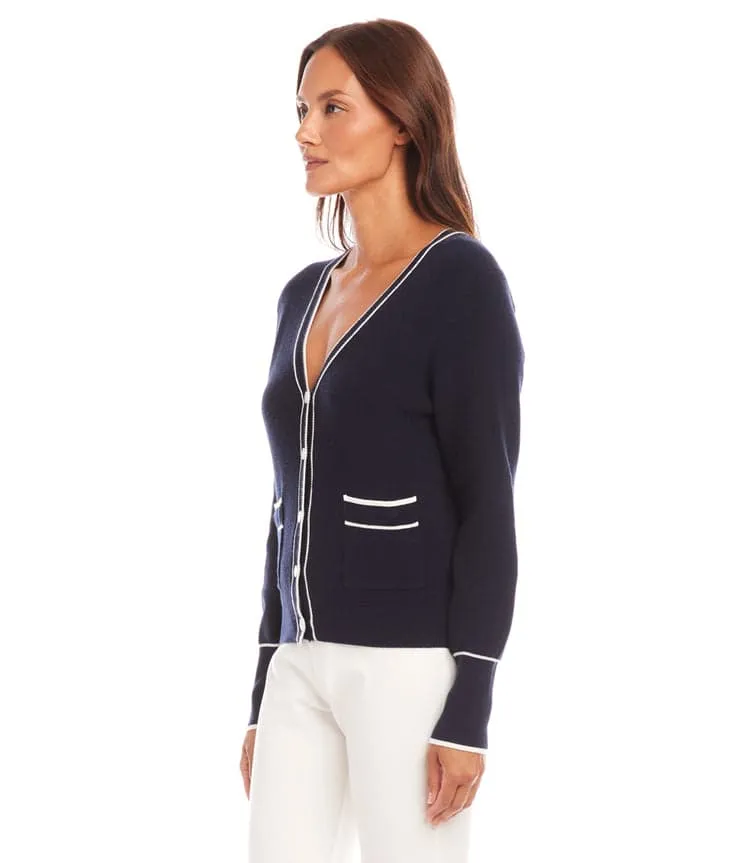 Contrast Trim Cardigan