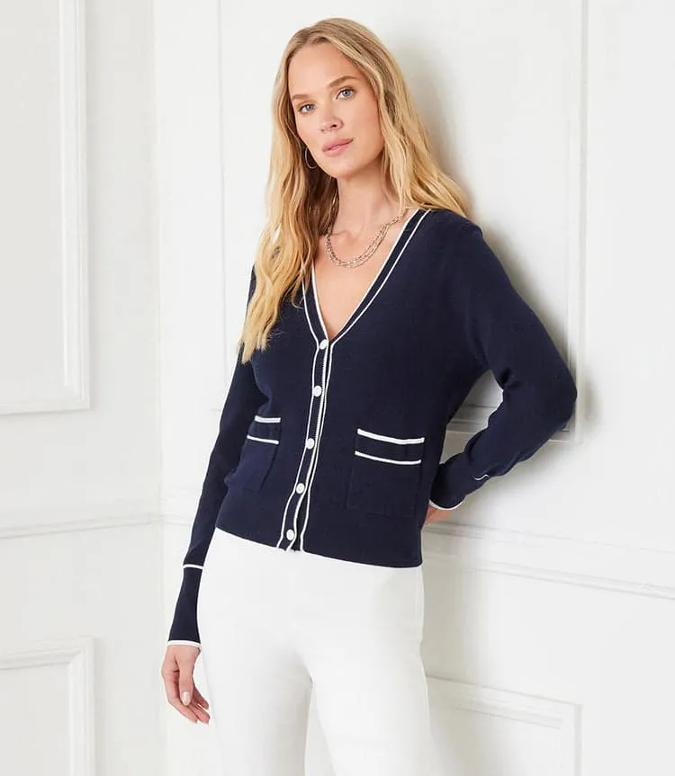 Contrast Trim Cardigan