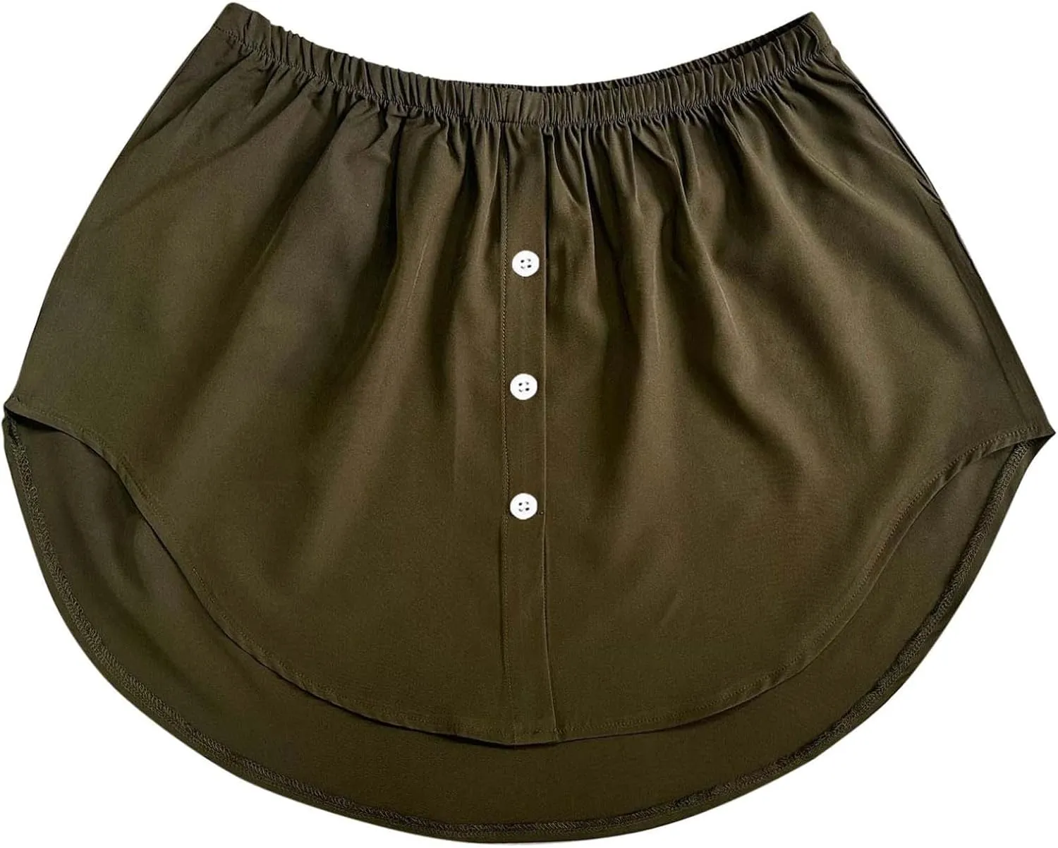 Cotton Bottom Skirt Extender for Layering Half Shirts Removable Layering Half Length Underskirt with Buttons