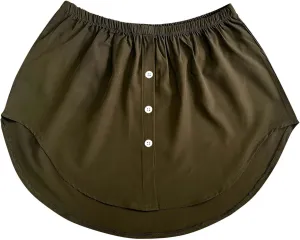 Cotton Bottom Skirt Extender for Layering Half Shirts Removable Layering Half Length Underskirt with Buttons
