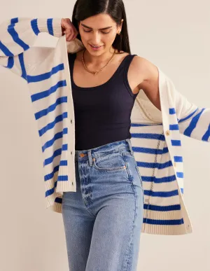 Cotton Ribbed Scoop Vest-Navy