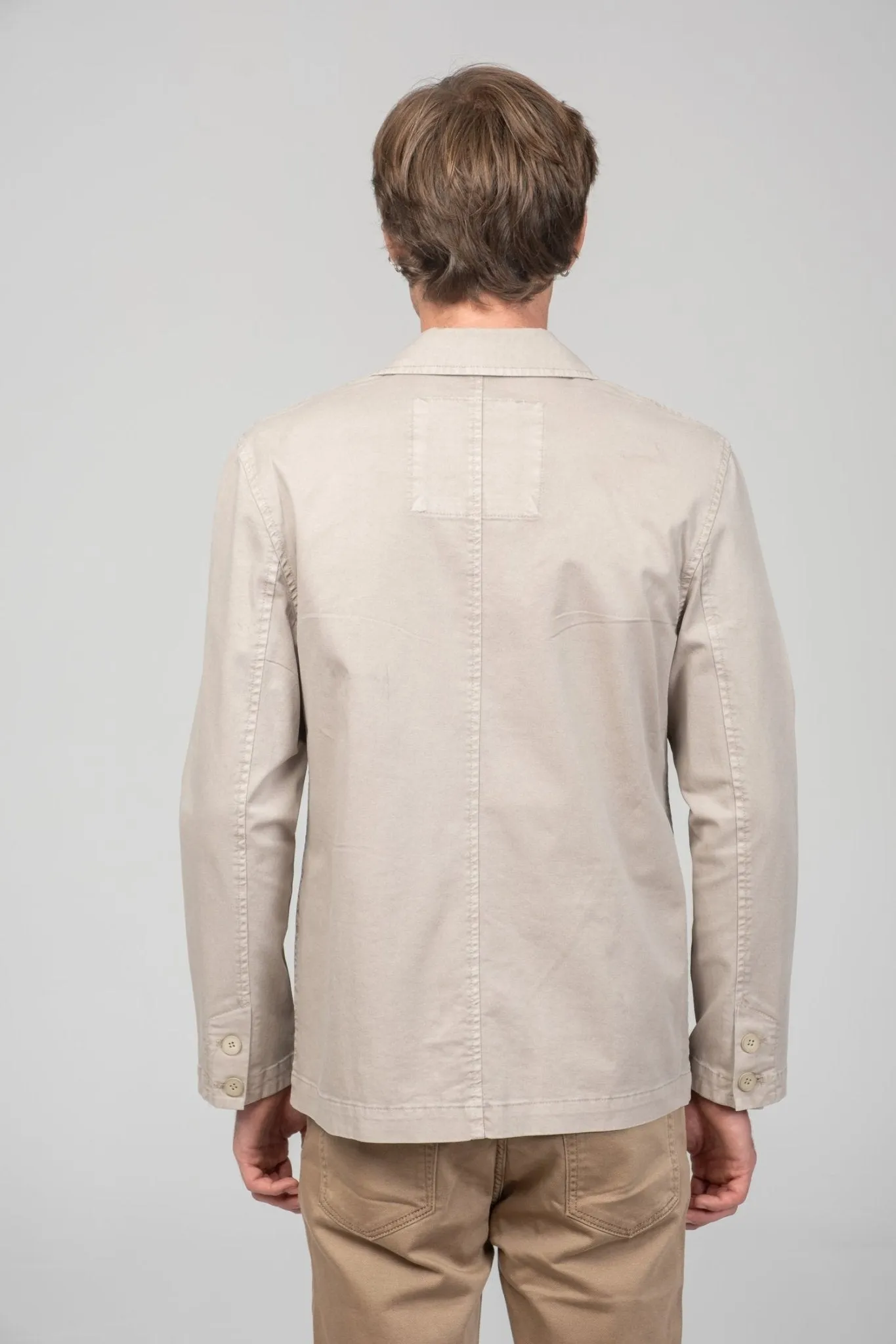 Cotton Sleek Pockets Blazer - Stone