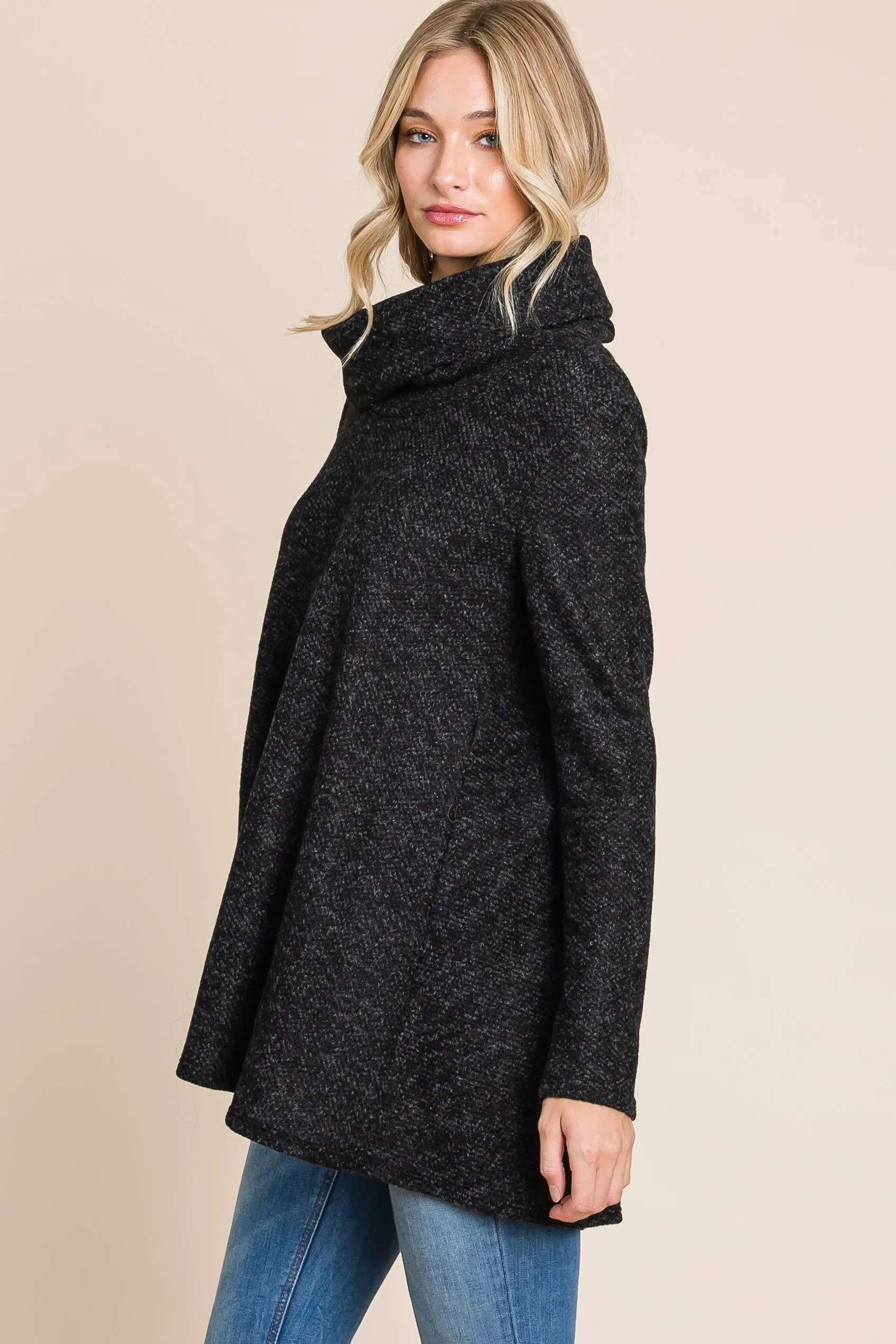 COWL NECK KNIT TUNIC