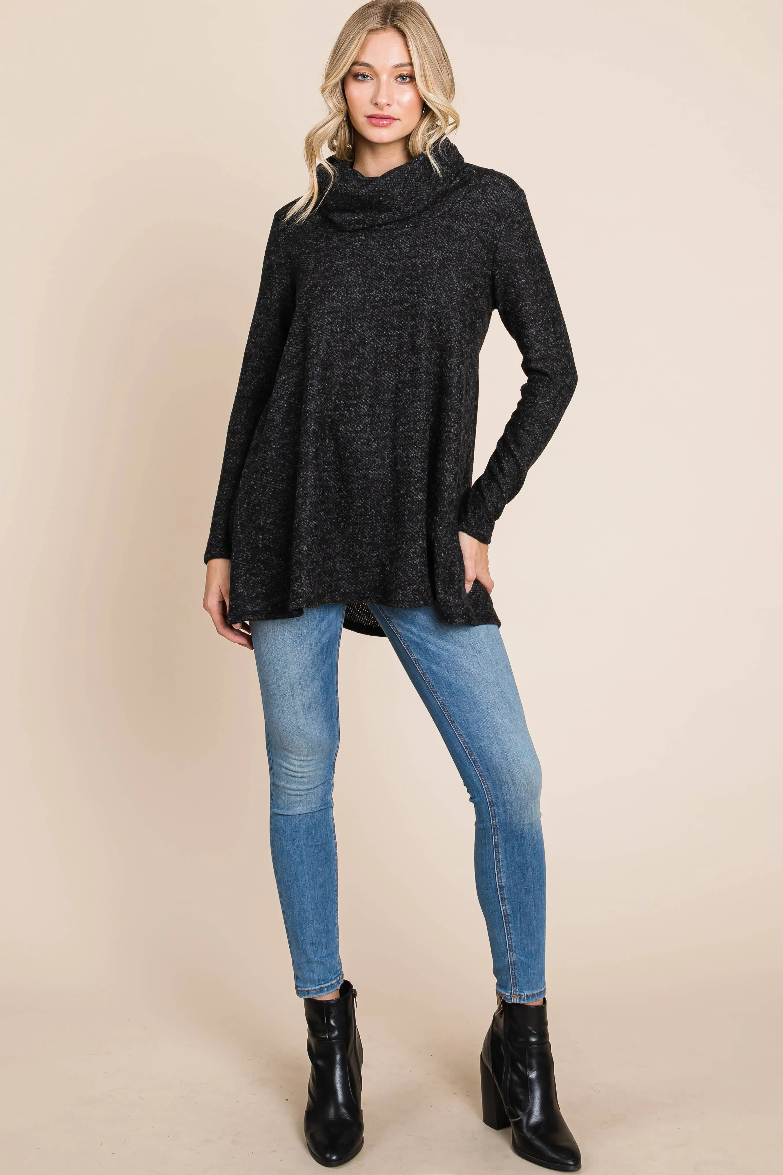 COWL NECK KNIT TUNIC