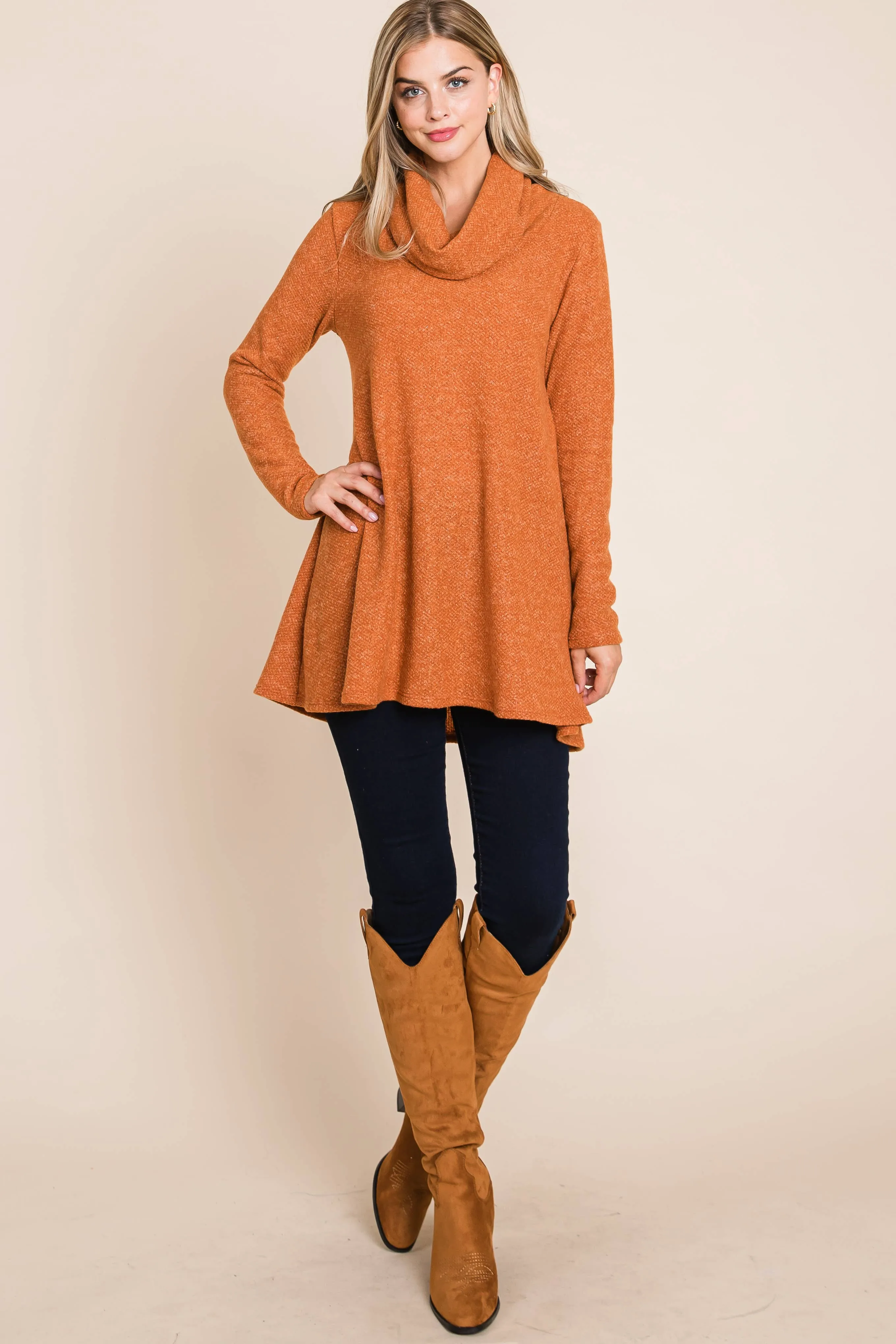 COWL NECK KNIT TUNIC
