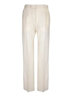 Cream wool trousers