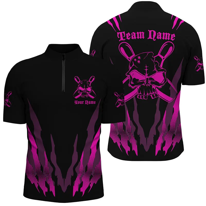 Custom Bowling Shirts For Men And Women, Skull Bowling Team Shirts Bowling Pin, Personalized Bowling Jersey Shirt