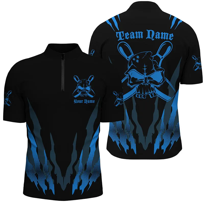 Custom Bowling Shirts For Men And Women, Skull Bowling Team Shirts Bowling Pin, Personalized Bowling Jersey Shirt
