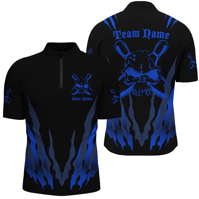 Custom Bowling Shirts For Men And Women, Skull Bowling Team Shirts Bowling Pin, Personalized Bowling Jersey Shirt