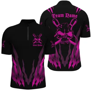 Custom Bowling Shirts For Men And Women, Skull Bowling Team Shirts Bowling Pin, Personalized Bowling Jersey Shirt