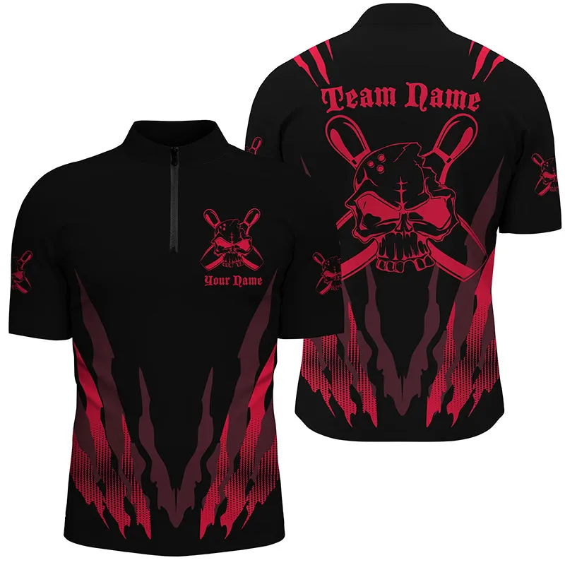 Custom Bowling Shirts For Men And Women, Skull Bowling Team Shirts Bowling Pin, Personalized Bowling Jersey Shirt