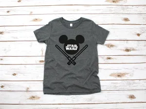 Custom Star Wars Mickey Mouse Youth T Shirt - Disney Kids T Shirts - Family Star Wars Matching Shirts Personalized Name