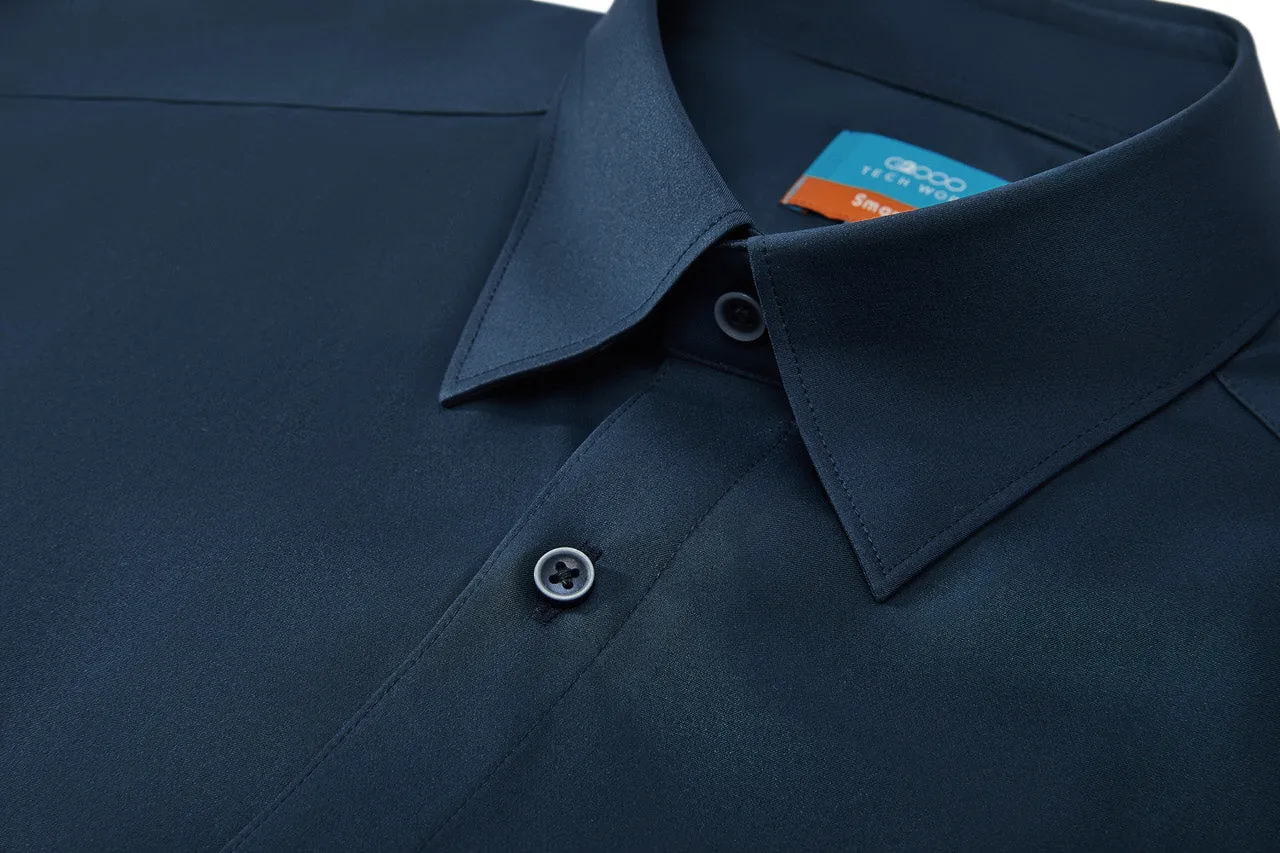 Dry Wicking & Stretch Poplin Shirt in Smart Fit Short Sleeve with Chest Pocket