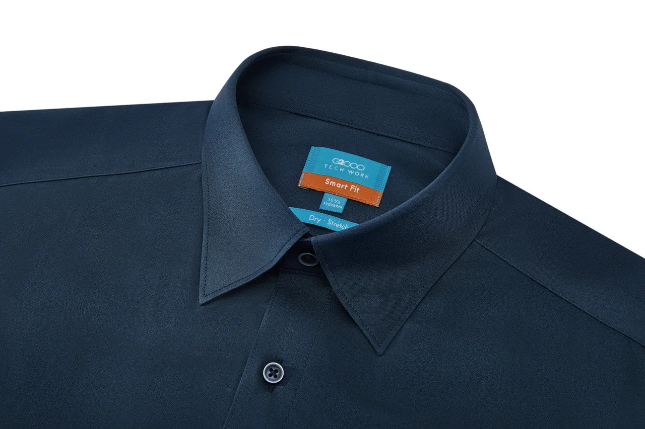 Dry Wicking & Stretch Poplin Shirt in Smart Fit Short Sleeve with Chest Pocket