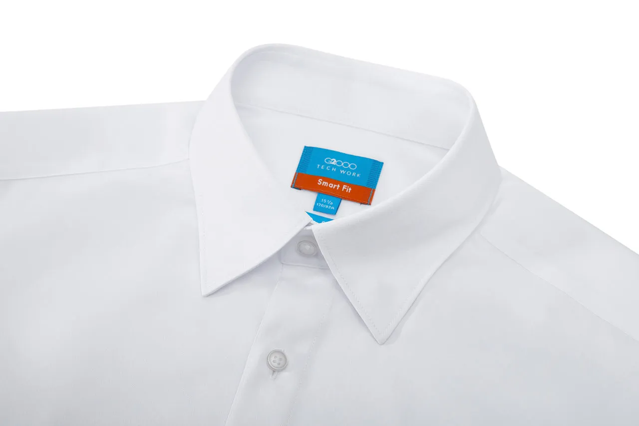 Dry Wicking & Stretch Poplin Shirt in Smart Fit Short Sleeve with Chest Pocket