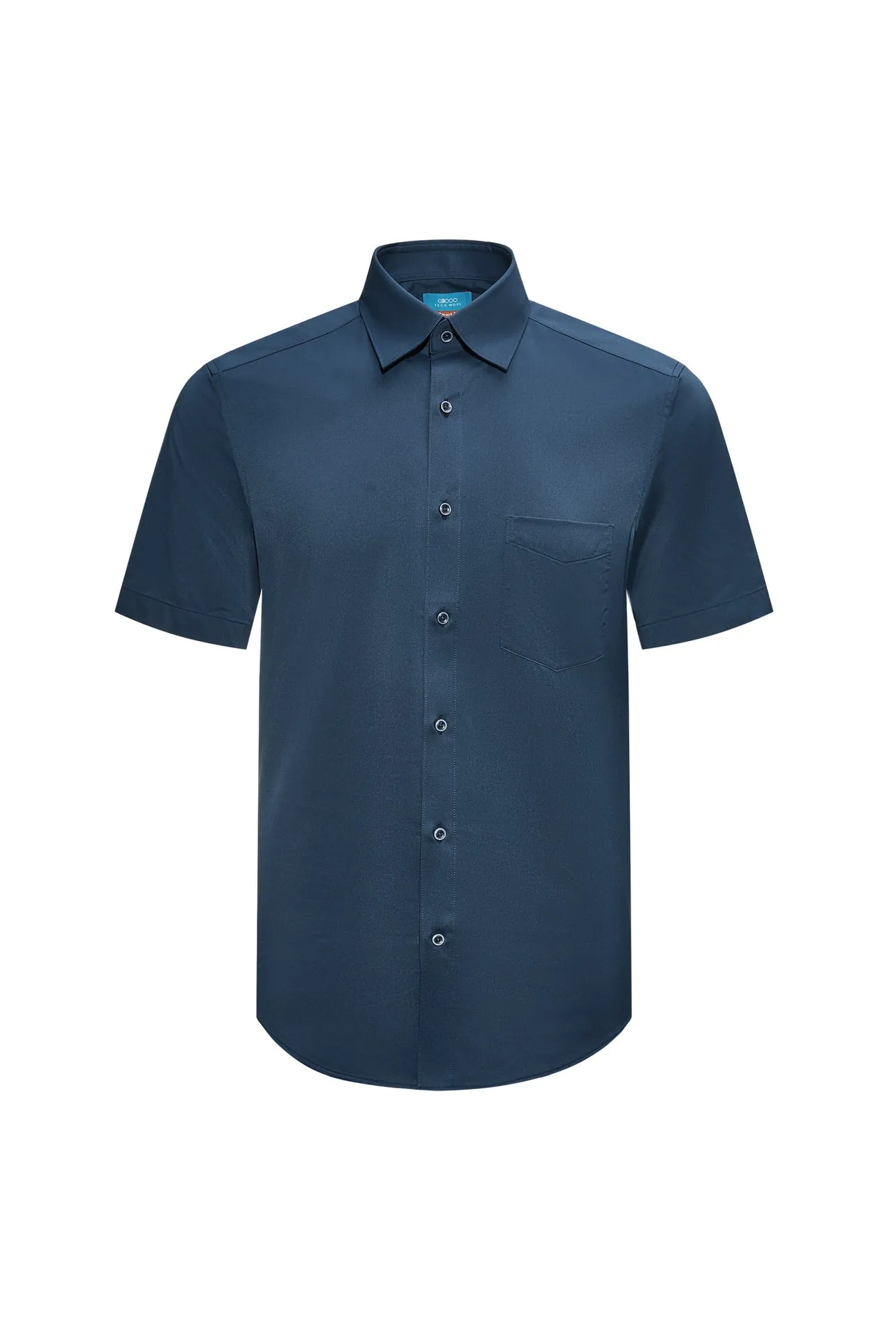 Dry Wicking & Stretch Poplin Shirt in Smart Fit Short Sleeve with Chest Pocket