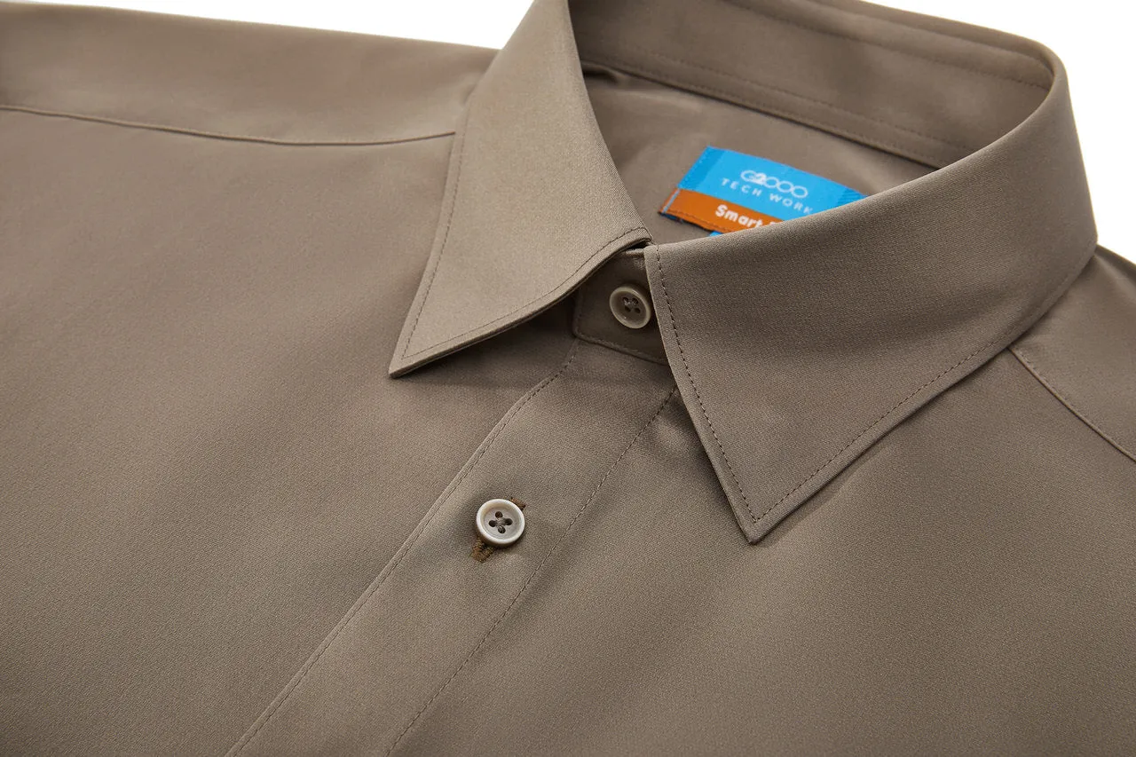 Dry Wicking & Stretch Poplin Shirt in Smart Fit Short Sleeve with Chest Pocket