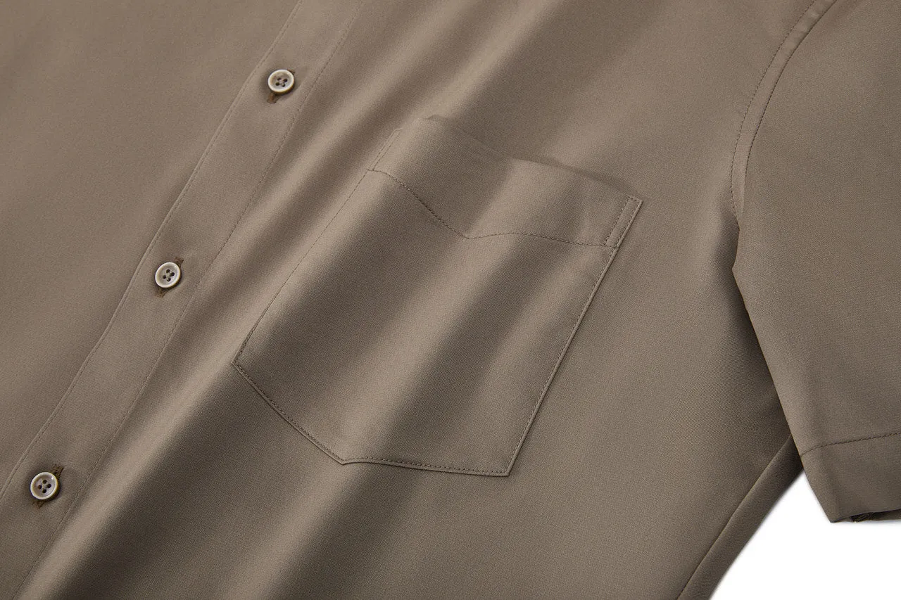 Dry Wicking & Stretch Poplin Shirt in Smart Fit Short Sleeve with Chest Pocket