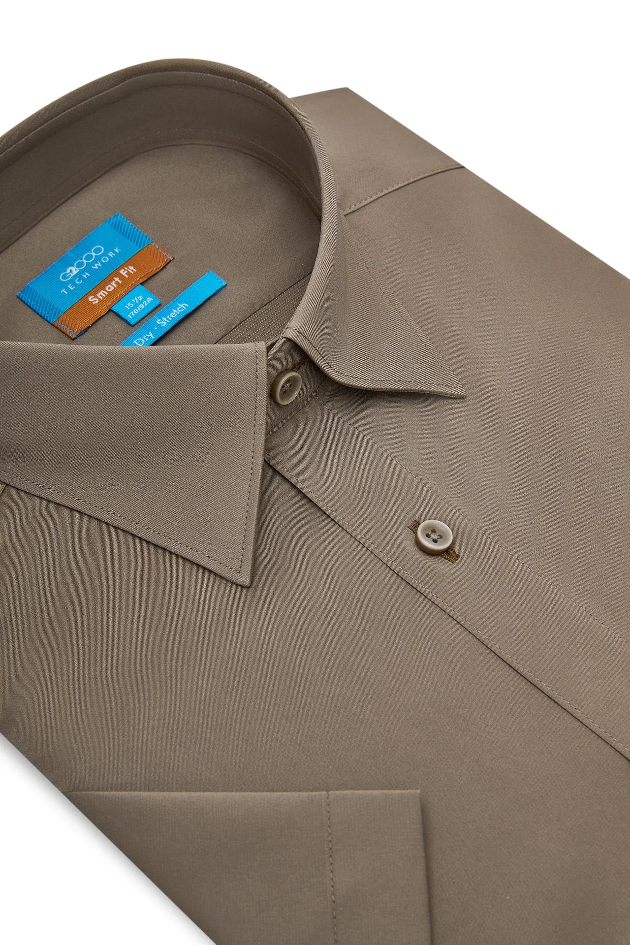 Dry Wicking & Stretch Poplin Shirt in Smart Fit Short Sleeve with Chest Pocket