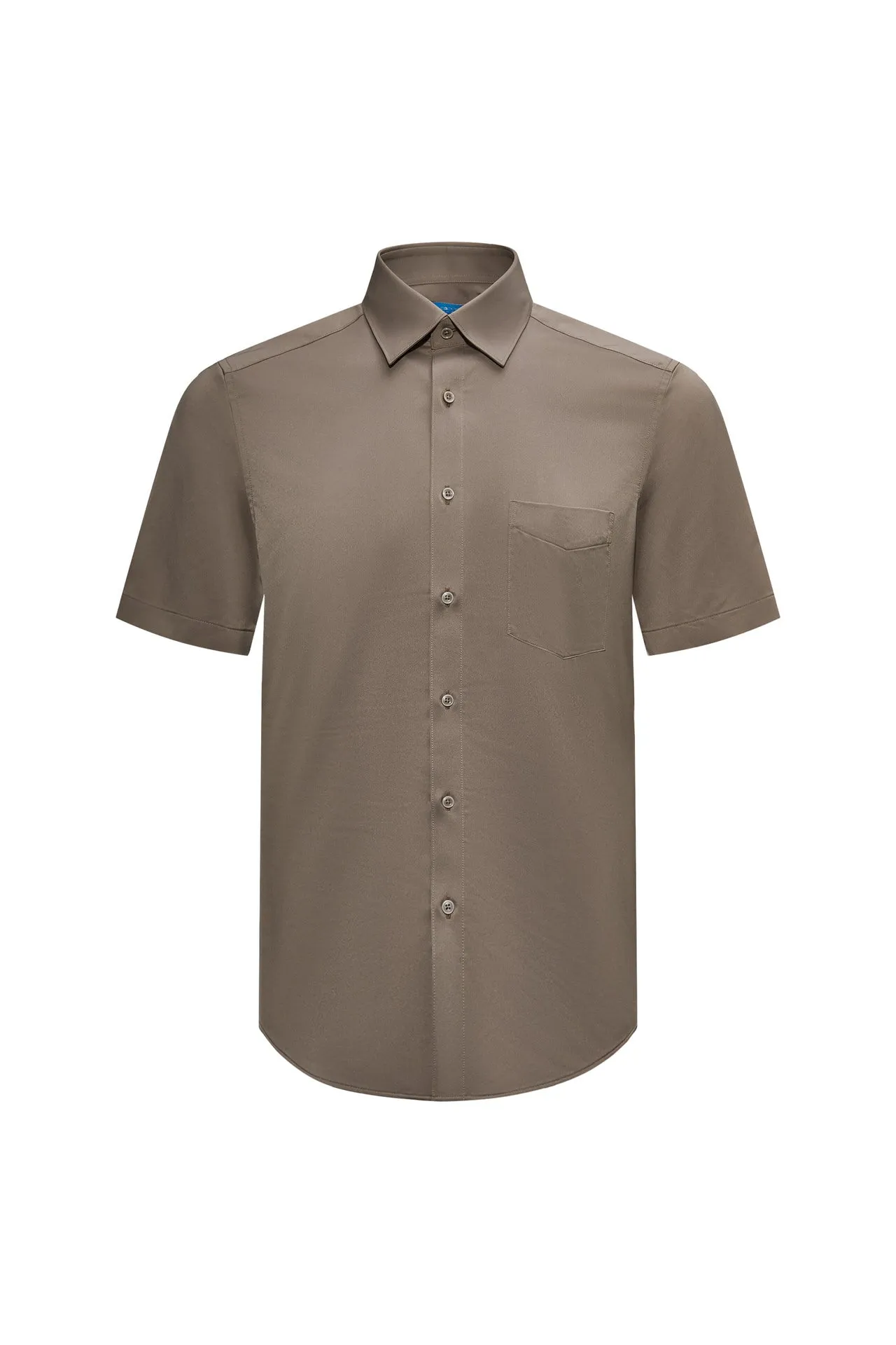 Dry Wicking & Stretch Poplin Shirt in Smart Fit Short Sleeve with Chest Pocket