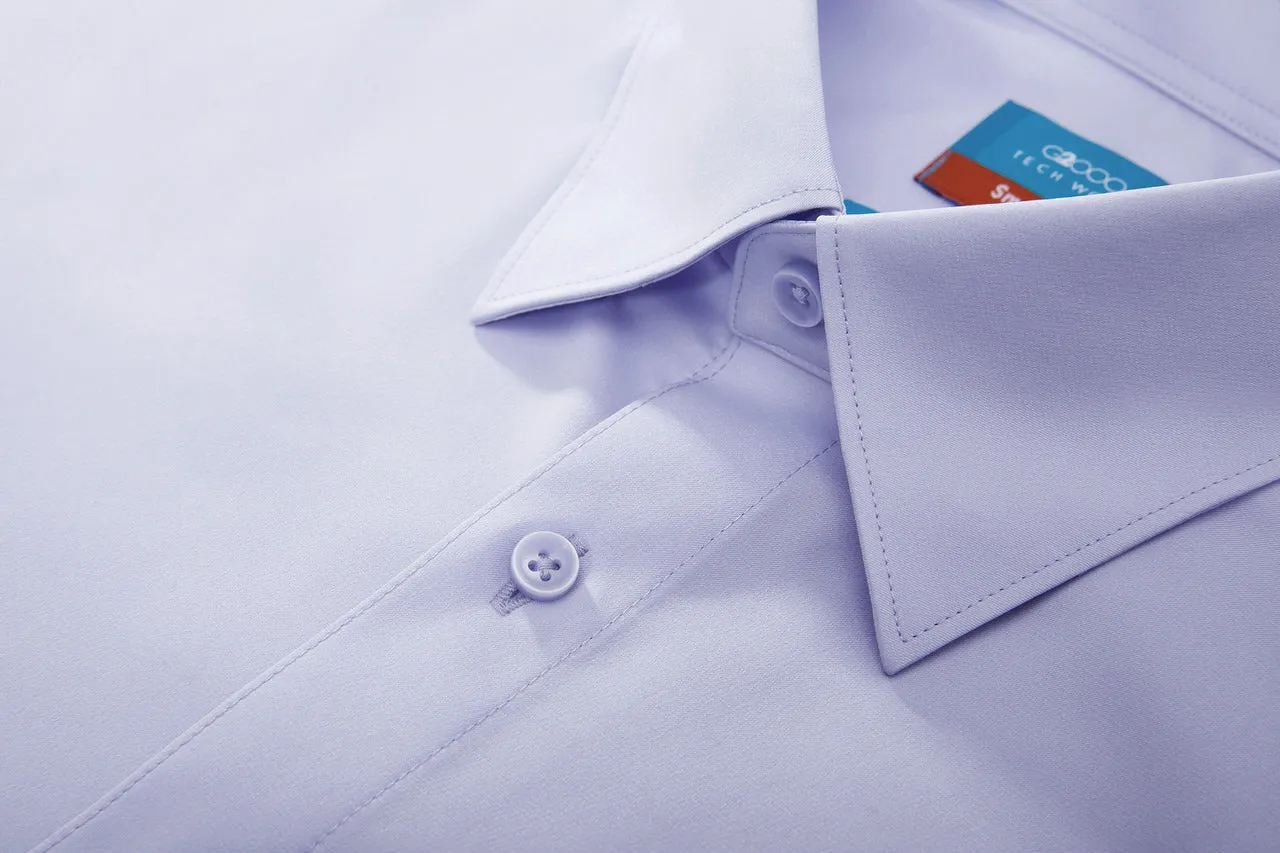 Dry Wicking & Stretch Poplin Shirt in Smart Fit Short Sleeve with Chest Pocket