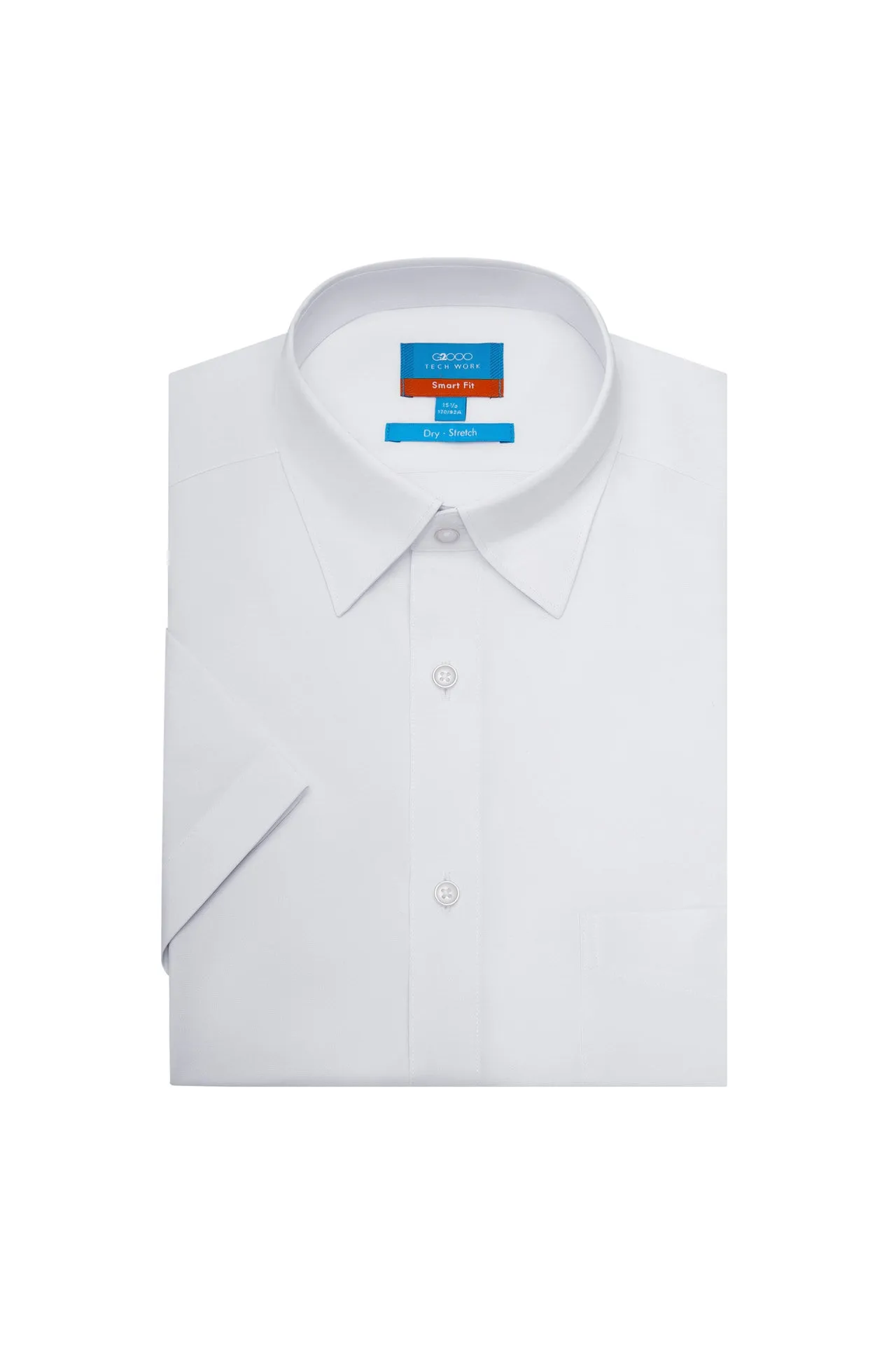 Dry Wicking & Stretch Poplin Shirt in Smart Fit Short Sleeve with Chest Pocket