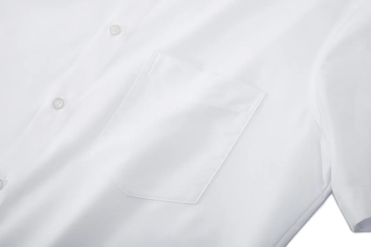 Dry Wicking & Stretch Poplin Shirt in Smart Fit Short Sleeve with Chest Pocket