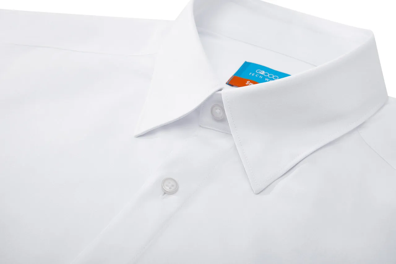 Dry Wicking & Stretch Poplin Shirt in Smart Fit Short Sleeve with Chest Pocket