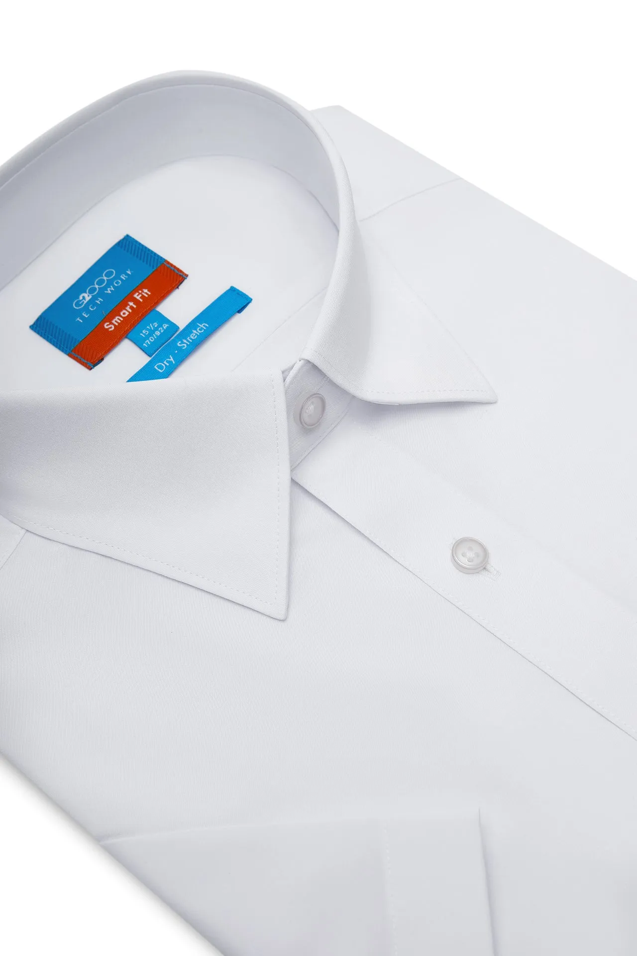Dry Wicking & Stretch Poplin Shirt in Smart Fit Short Sleeve with Chest Pocket