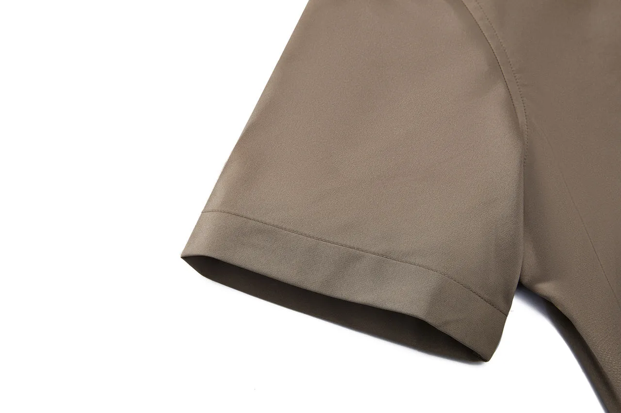 Dry Wicking & Stretch Poplin Shirt in Smart Fit Short Sleeve with Chest Pocket