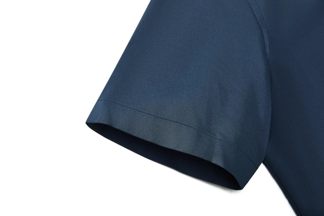 Dry Wicking & Stretch Poplin Shirt in Smart Fit Short Sleeve with Chest Pocket