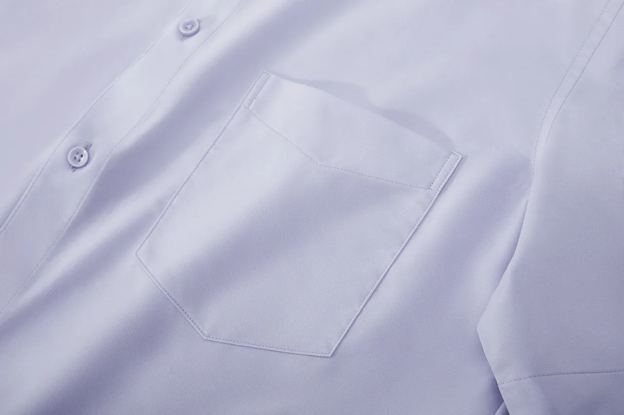Dry Wicking & Stretch Poplin Shirt in Smart Fit Short Sleeve with Chest Pocket