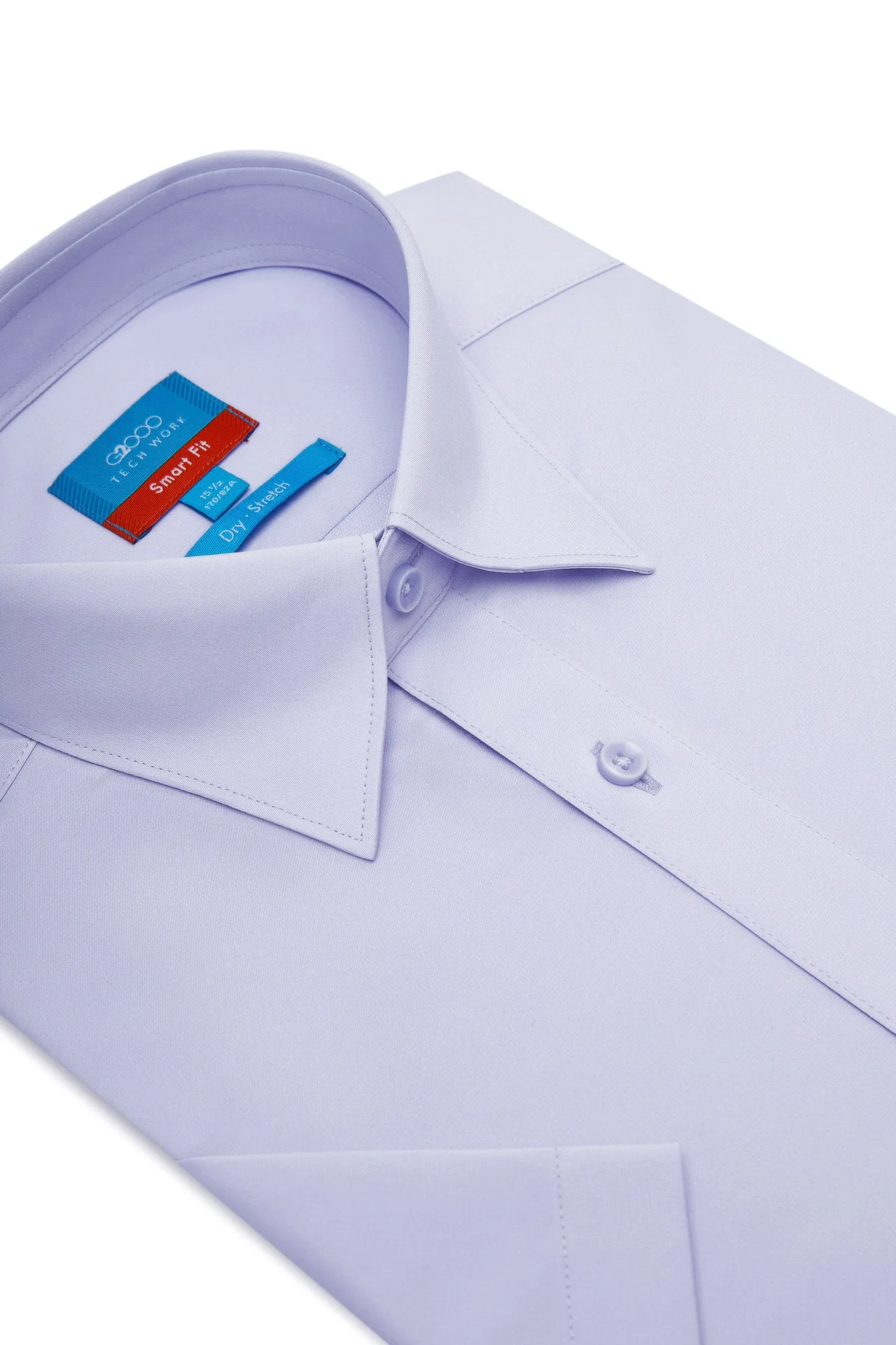Dry Wicking & Stretch Poplin Shirt in Smart Fit Short Sleeve with Chest Pocket