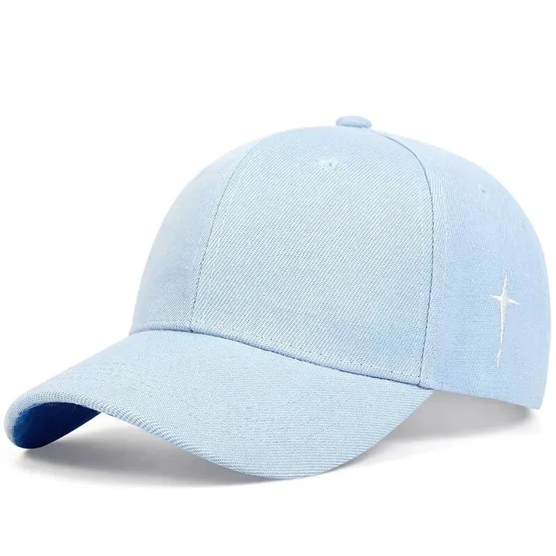 Embroidered Unisex Baseball Cap Simple Cross Water Drop Design Adjustable for Spring Autumn Outdoor Wear Sun Protection Hat