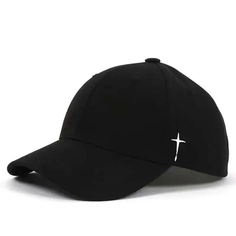 Embroidered Unisex Baseball Cap Simple Cross Water Drop Design Adjustable for Spring Autumn Outdoor Wear Sun Protection Hat