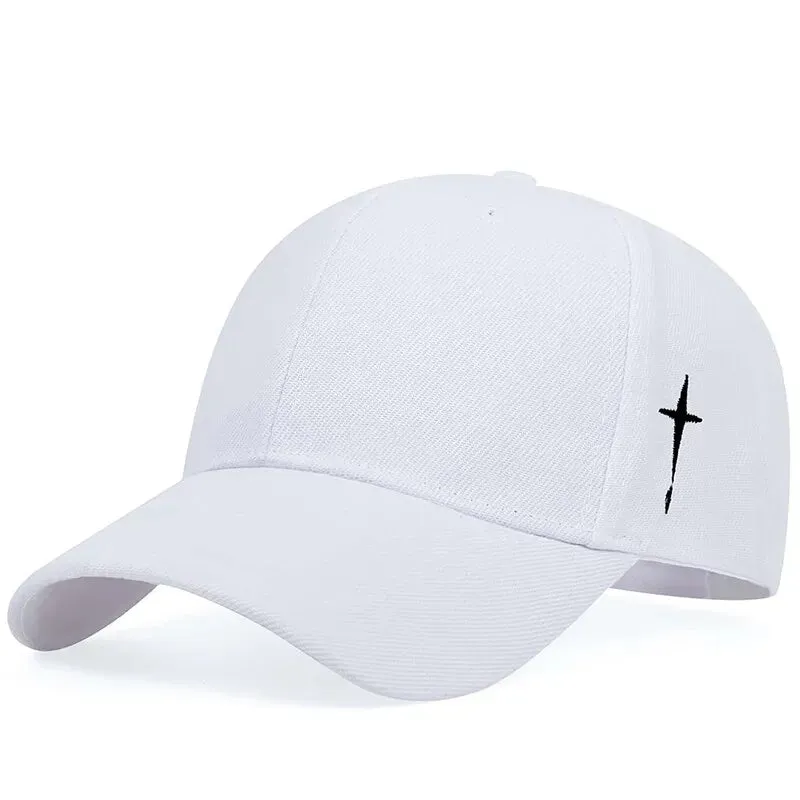 Embroidered Unisex Baseball Cap Simple Cross Water Drop Design Adjustable for Spring Autumn Outdoor Wear Sun Protection Hat