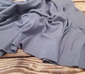 End of Bolt: 4 yards of Designer Deadstock Rayon Wool Slub Stretch Jersey Gray 5.5oz Knit- remnant