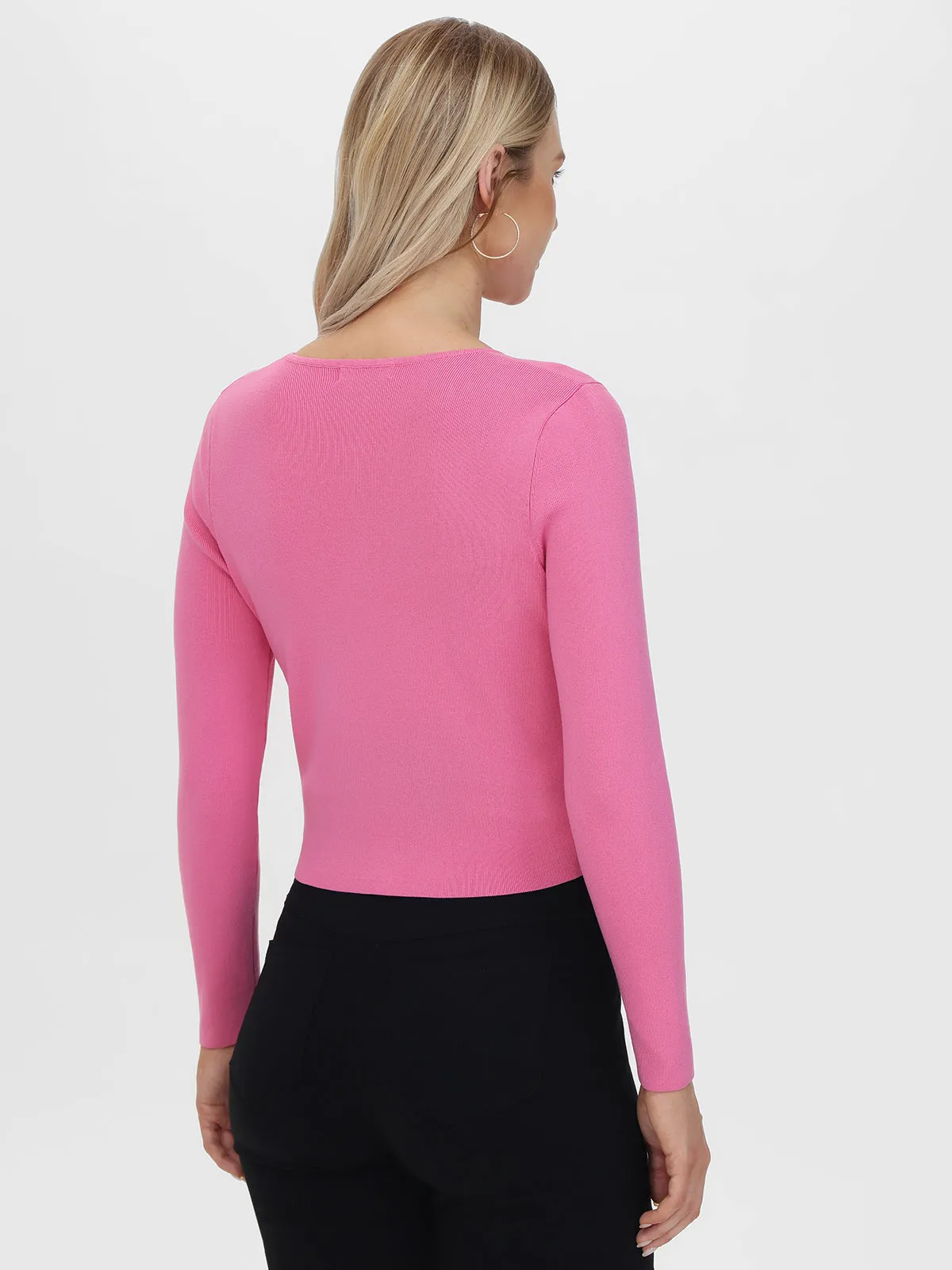 Eva: Cropped Crewneck Cardigan