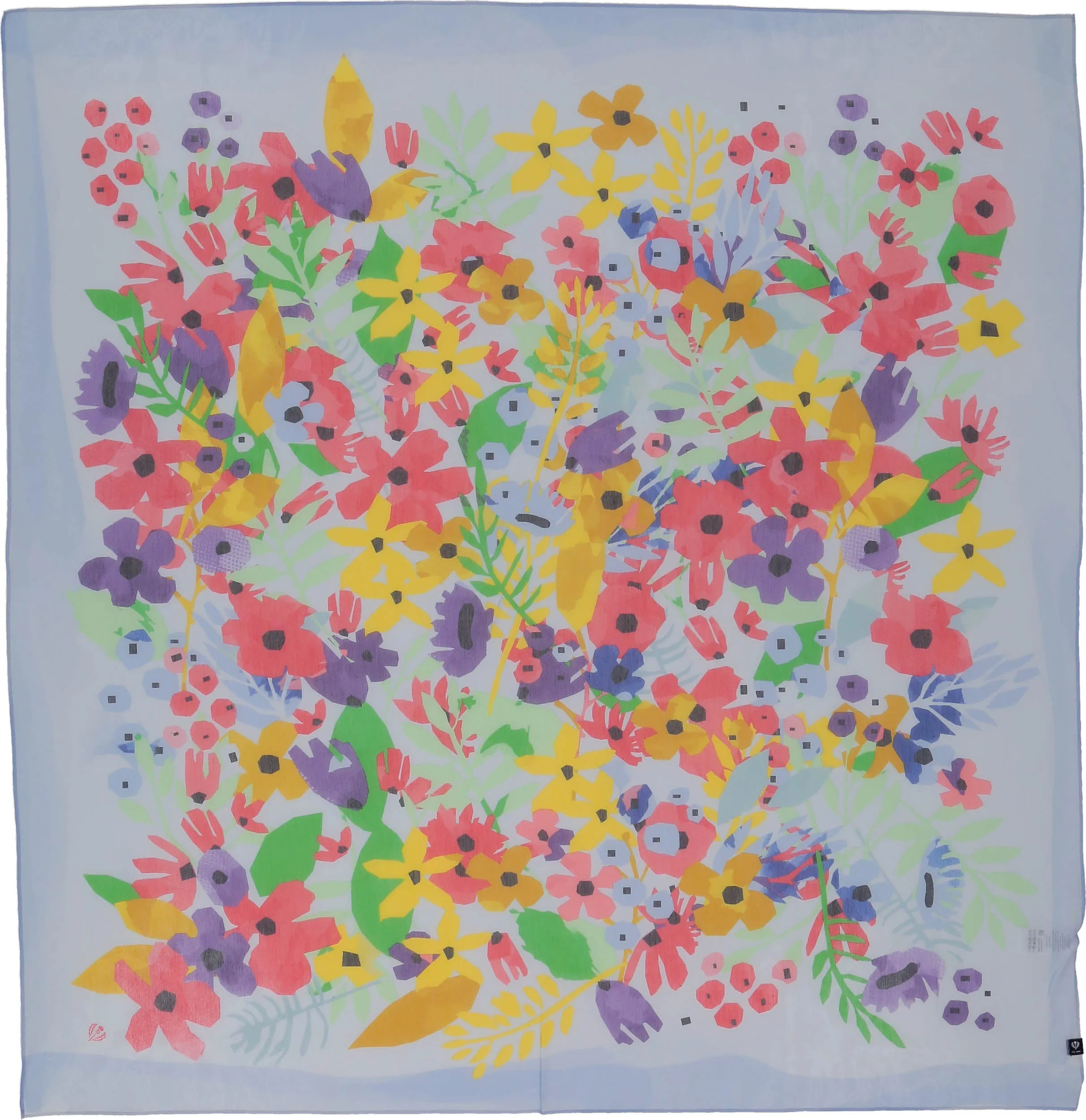 Floral Artistry Cotton Silk Square