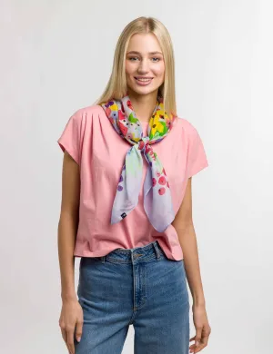 Floral Artistry Cotton Silk Square