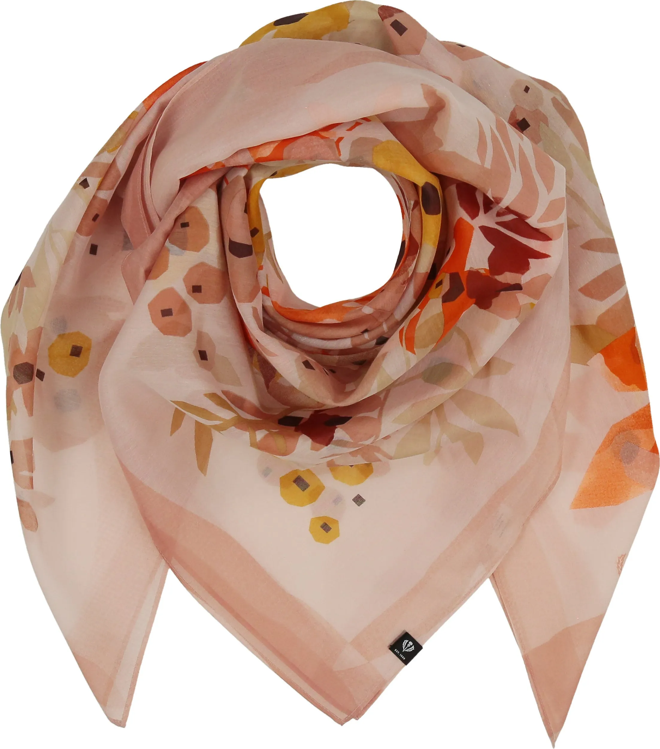 Floral Artistry Cotton Silk Square