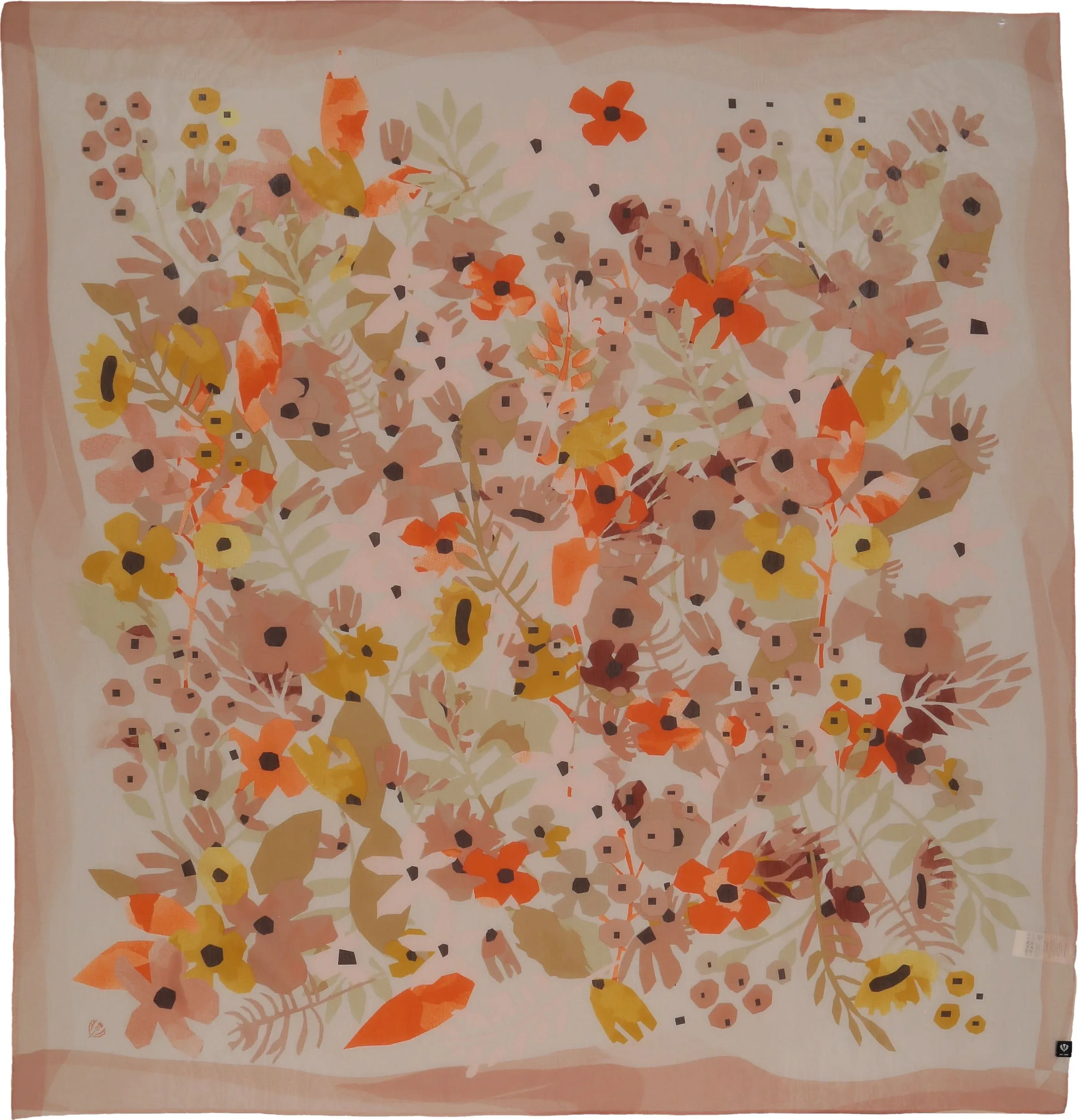 Floral Artistry Cotton Silk Square
