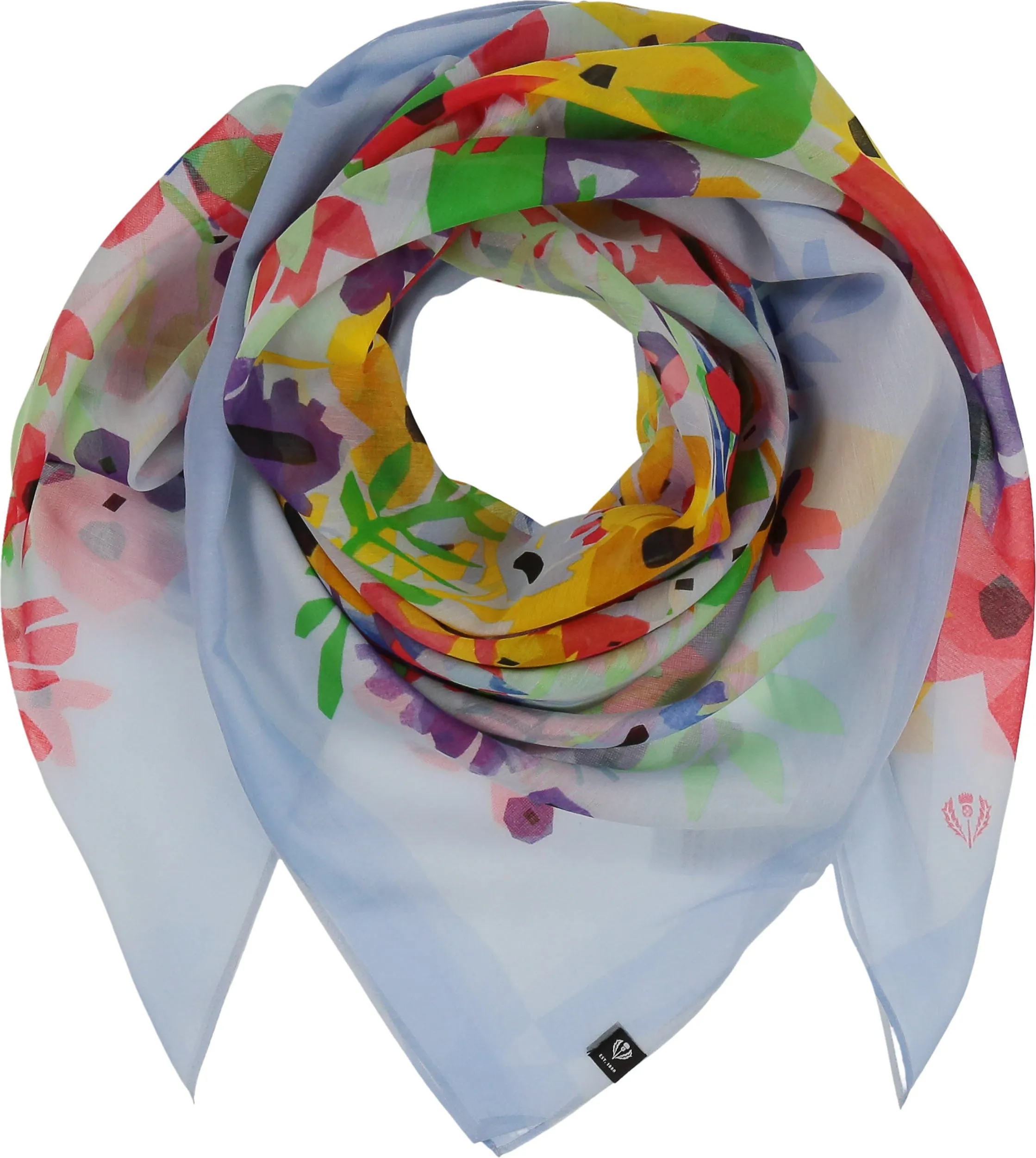 Floral Artistry Cotton Silk Square