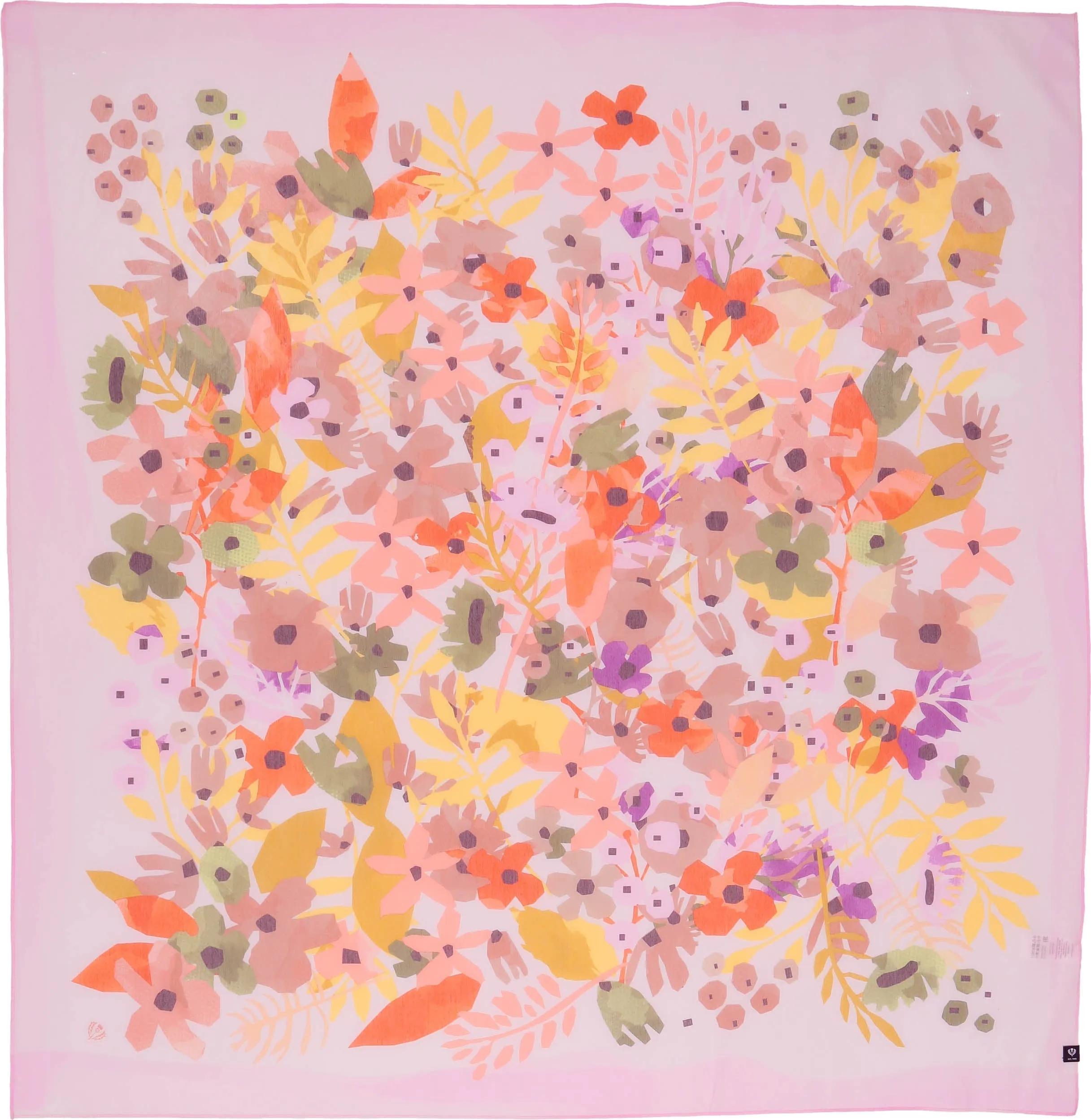 Floral Artistry Cotton Silk Square