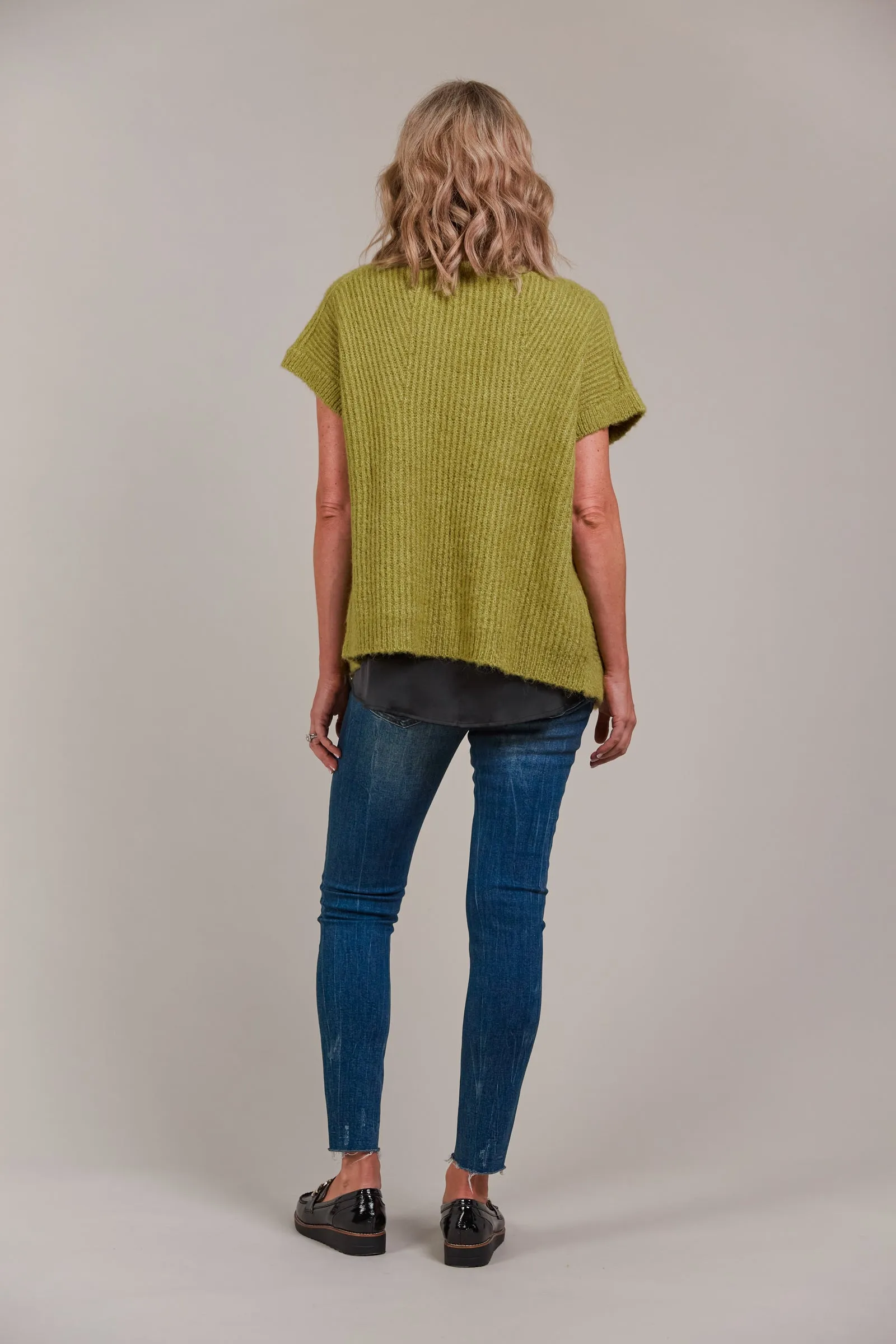 FOLIE BUTTON VEST - CHARTREUSE