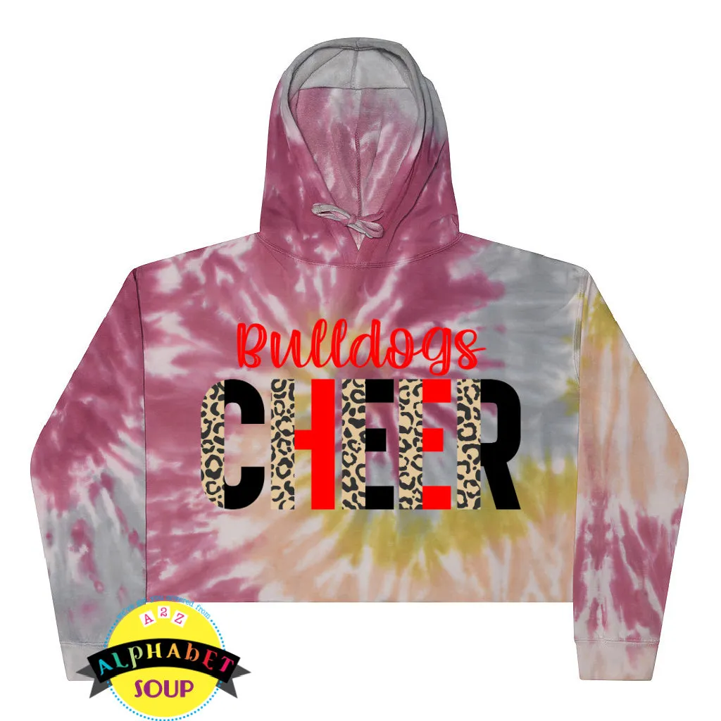 FZS Jr Bulldogs Cheer Tie Dye Crop Hoodie Sweatshirt