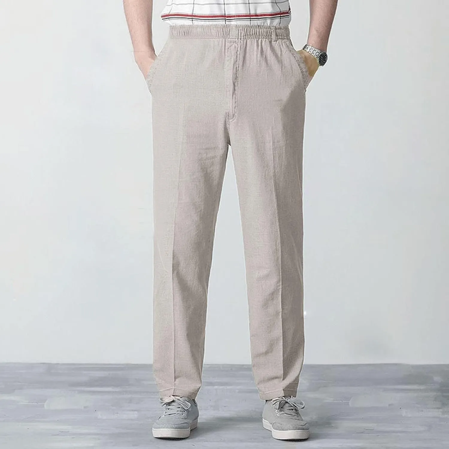 FZVYD Ripped Jeans Men Mens Casual Elastic Drawstring Cargo Pants Lightweight Relaxed Fit Cotton Workout Sweatpants 2023
