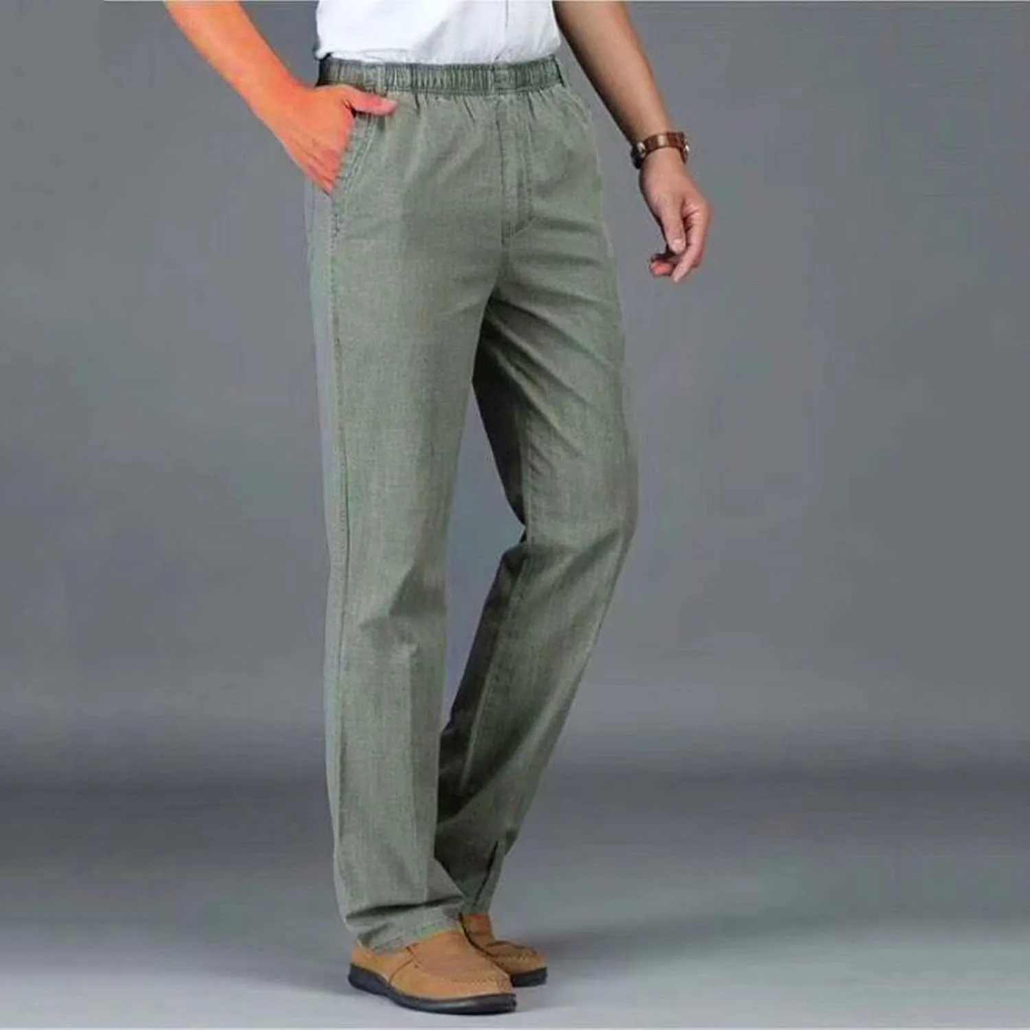 FZVYD Ripped Jeans Men Mens Casual Elastic Drawstring Cargo Pants Lightweight Relaxed Fit Cotton Workout Sweatpants 2023