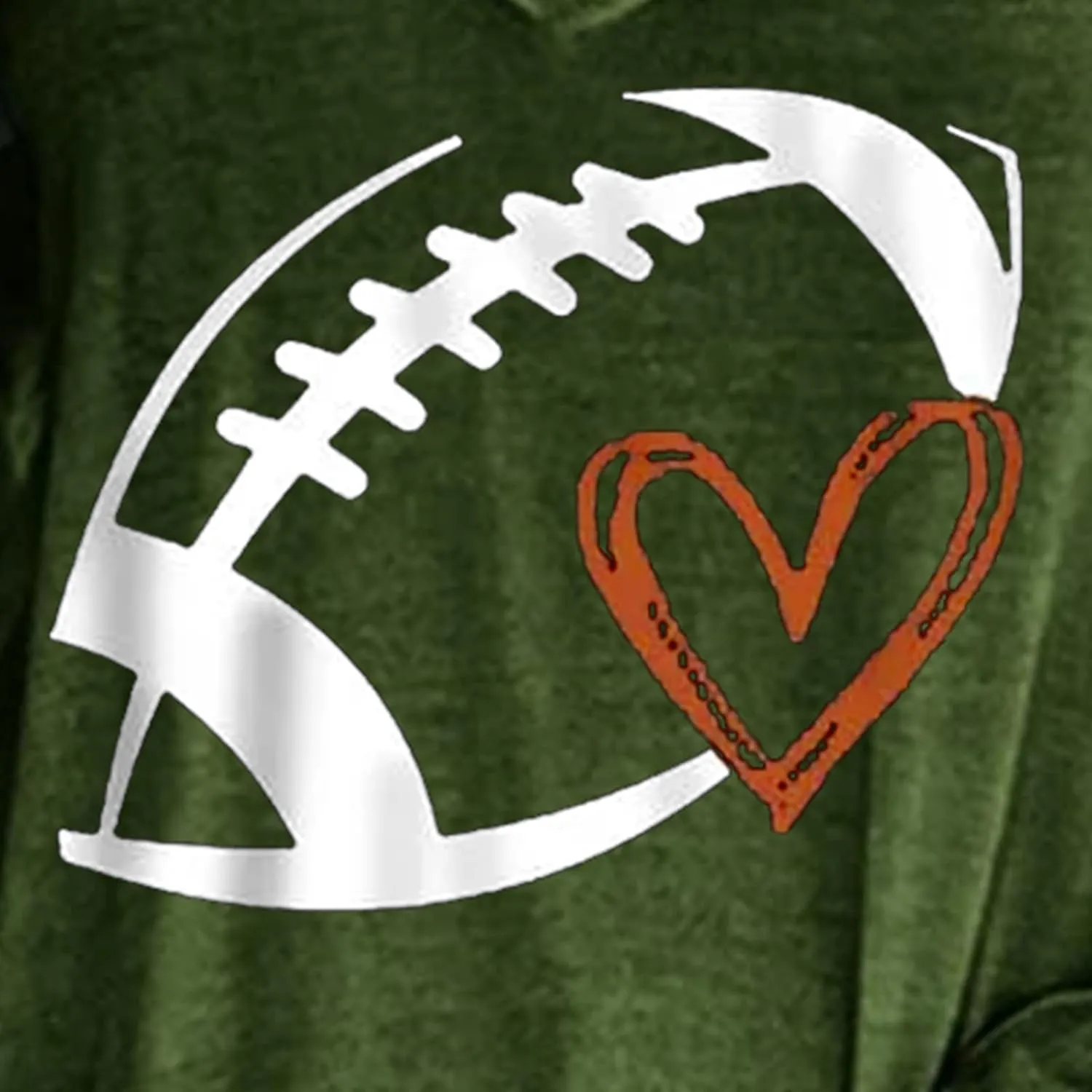 Game Day Shirts Women Heart Football Printed Lightweight Crewneck Long Sleeve Pullover Graphic Hoodies Mom Shirts