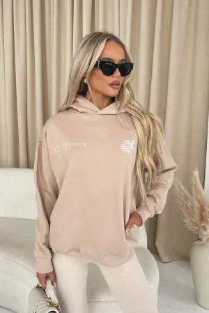 Good health stone printed  relaxed hoodie